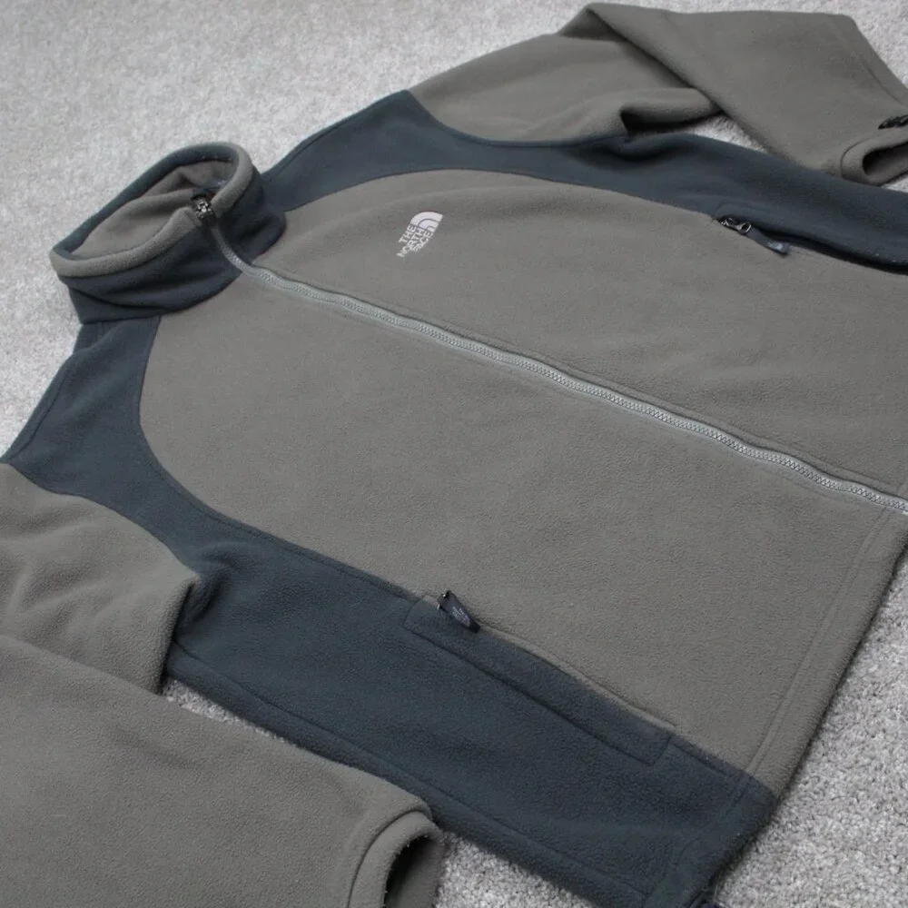 The North Face Sweatshirt Mens Large Gray Full Zip Long Sleeve Fleece Jacket TNF